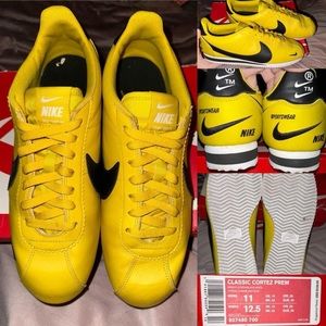 Nike Classic Cortez Prem- Bright Yellow/Black-White- Men’s size 11.